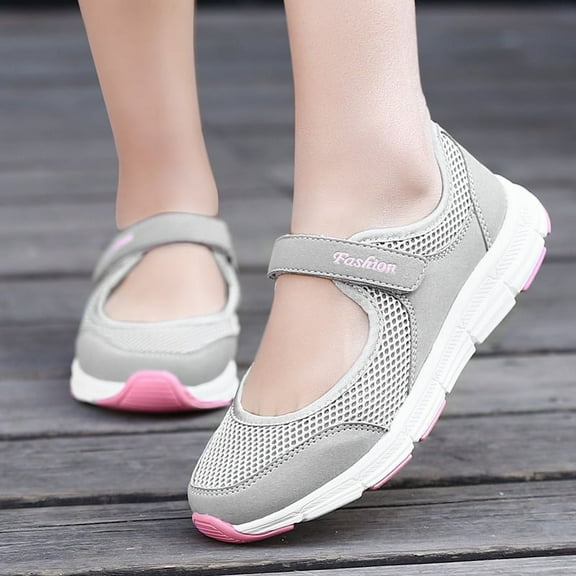 Breathable Lightweight Adjustable Diabetic Shoes Wide Width Air Cushion Walking Sneakers for Women Swollen Feet