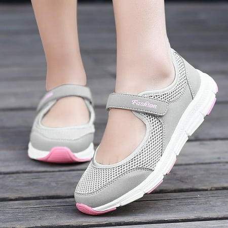 

New trend mom casual shoes breathable lightweight solid color mesh shoes female