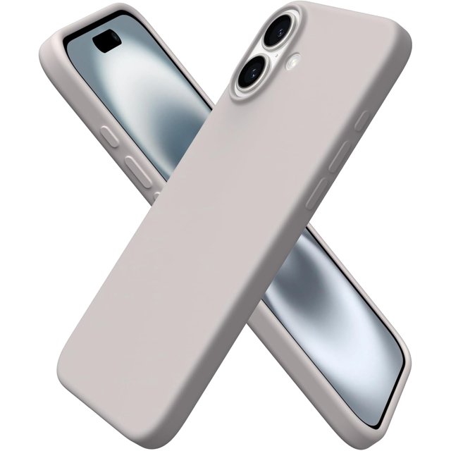 Biwat-Compatible with iPhone 16 Plus Case 6.7",Liquid Silicone 3 Layers Full Covered Soft Gel Rubber Phone Case,Shockproof Protective Cover 6.7 Inch with Anti-Scratch Microfiber Lining-Stone Gray