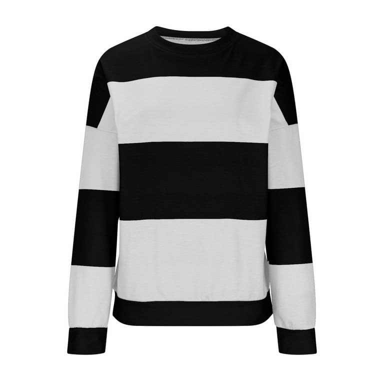 Striped Sweater Winter Fashion Sawvnm Women's Fall Striped Print
