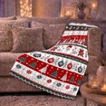 thumbnail image 6 of Ugly Sweater Christmas Pattern, Festive Holiday Scene, Warm Flannel Blanket for Living Room and Reading Nook with Detailed Artwork, Art Lovers Christmas Gift, Festive Home Decor, 6 of 9