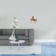 thumbnail image 2 of Figura de bailarina moderna y caballo, escultura artística, adorno creativo de escritorio para dormitorio, oficina, chimenea, entrada, artesanía, 2 of 8