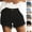 Black, variant on Sexlip Women's Denim Frayed Hem Shorts High Waisted Button Fly Casual Summer Bottoms with Pockets White XXXXXL