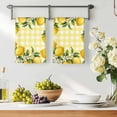 thumbnail image 3 of Yellow Lemon Kitchen Towels Set of 2, Summer Floral Fruit Leaves Botanical Grid Absorbent Dish Towels for Kitchen, Microfiber Hand Towel, Quick Drying Tea Towel for Cleaning Decorative Dishcloths, 3 of 7