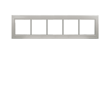 Double Pane Transom Window 60" x 10" with Grids Vinyl Window Argon Gass DP50 Non-Opening Low-E Glass