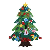 Christmas Tree Felts With Theme Pattern Self-Sticker Ornaments, Cute DIY Felts Christmas Tree Set, Three-dimensional Decoration