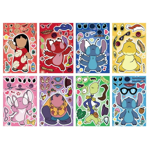 32 Sheets Cute Stitch Stickers for Kids,Cute Cartoon Stickers for Kids Make Your Own Stitch Sticker for Party Gifts,Waterproof Vinyl Sticker for Water Bottle,Laptop,Phone Case,Skateboard,Bicycle