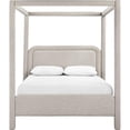 thumbnail image 3 of Bowery Hill Contemporary Beige Linen Textured Fabric Upholstered Queen Bed, 3 of 11