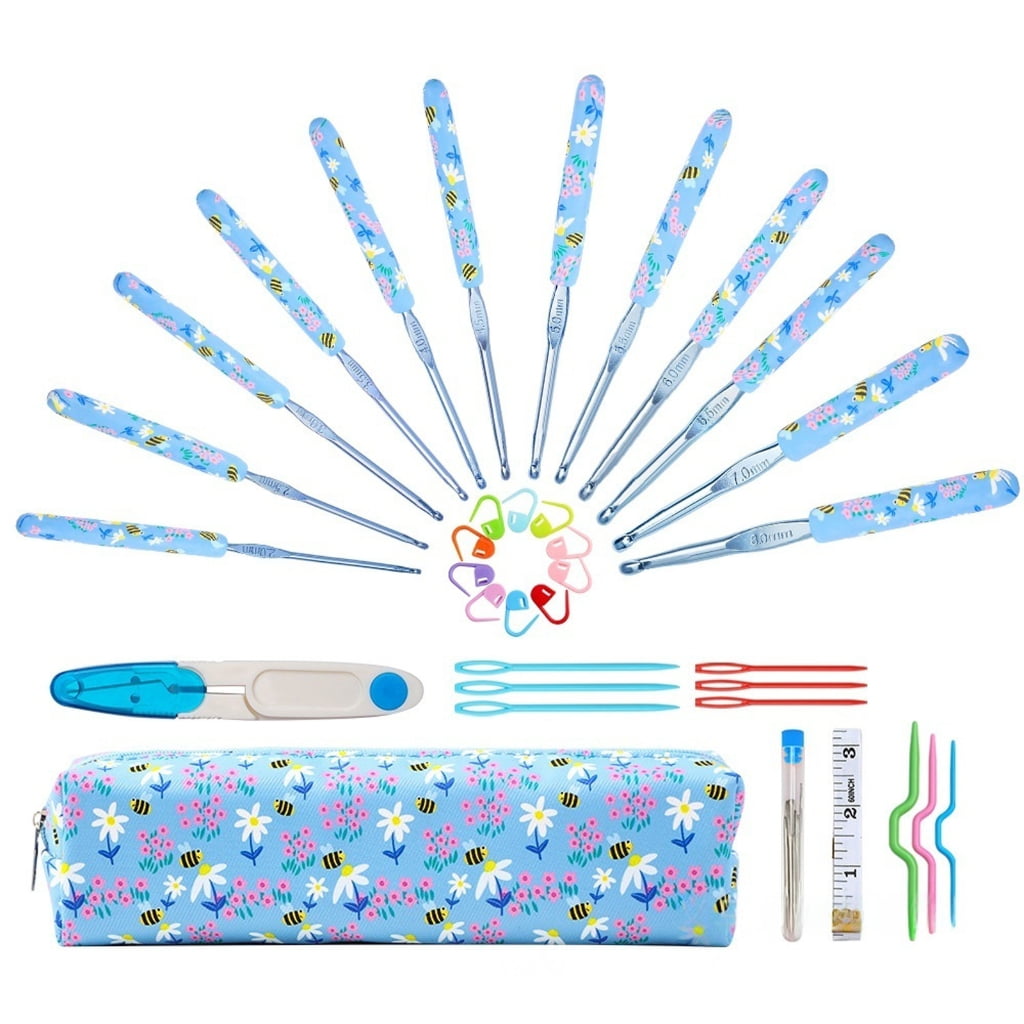 9/12Pcs Ergonomic Crochet Hook for Beginner Knitting Sweater 2.0mm-6.0mm OR 2.0mm-8.0mm Ergonomic Grip Crochet Hook