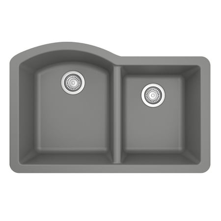 Karran Usa Qu-610 Quartz Qu 32 Undermount Double Basin Quartz Composite Kitchen Sink -