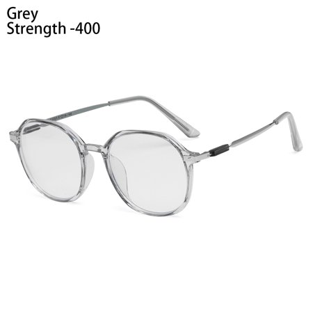-0.5~-4.0 Radiation Protection Anti-fatigue Women Fashion Computer Goggles Myopia Glasses Optical Eyewear Nearsighted Eyeglasses GREY STRENGTH 400