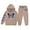 Khaki, variant on Girls Sweatsuit 2 Piece Set Buttrfly Print Long Sleeve Hoodies Drawstring Joggers Casual Fall Winter Comfortable Outfits for Girls 2-3 Years