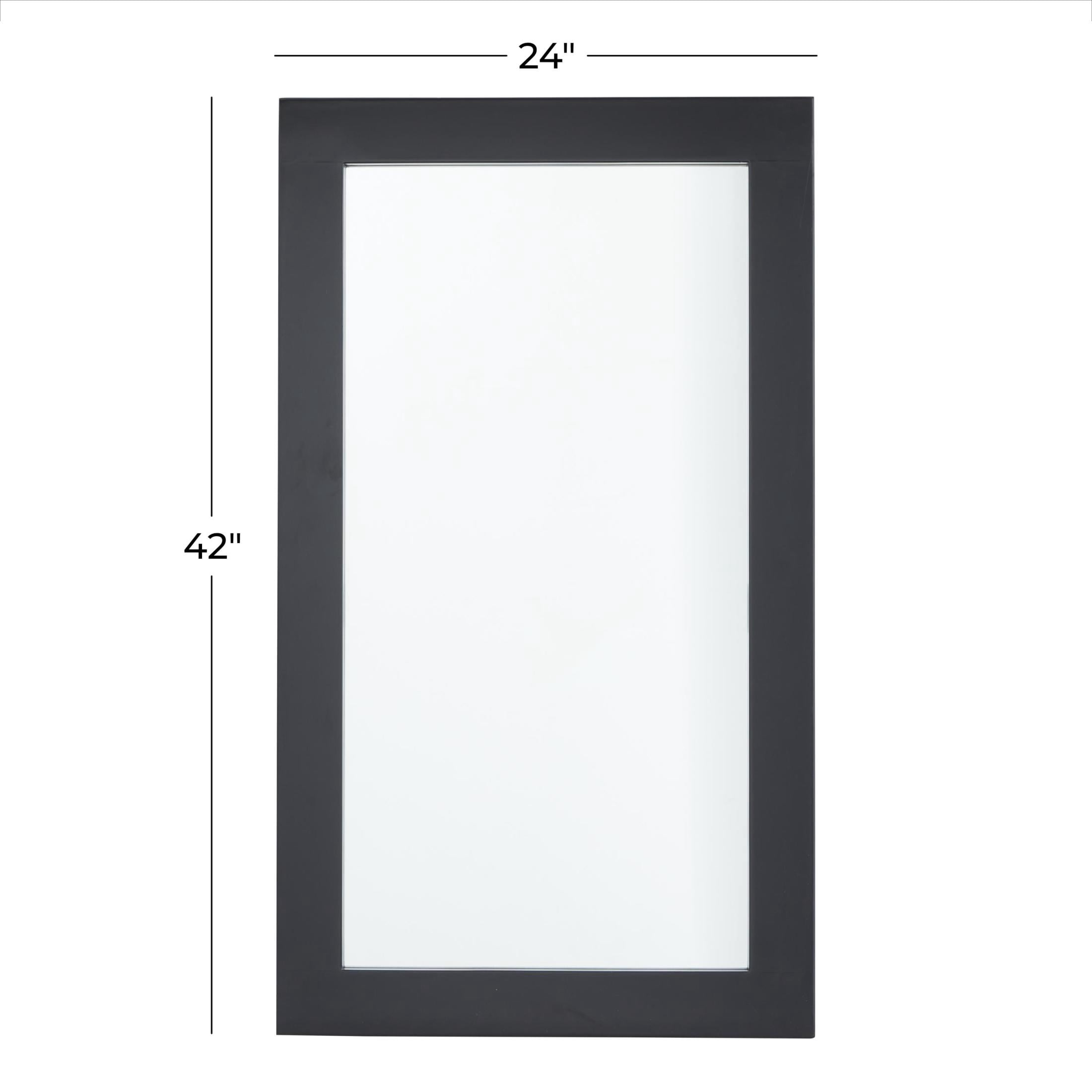 DecMode 24" x 42" Black Wall Mirror
