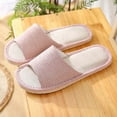 thumbnail image 2 of Utoimkio Flat Sandals for Women Under $10 Couple Casual Linen Open Toe Stripe Comfy Casual Flops Home Shoes, 2 of 6