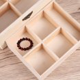 thumbnail image 2 of 1 caja de joyería de madera con espejo doble, arcilla ligera, arcilla de nieve, caja de joyería, organizador de caja de joyería hecha a mano (color madera), 2 of 7