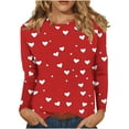 thumbnail image 6 of NTACZA Funny Women's Fall Tops Red Novelty Valentine's Day Graphic Tees Pullover Crew Neck Long Sleeve Womens Shirts L, 6 of 8