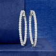 thumbnail image 3 of Ross-Simons 3.00 ct. t.w. Diamond Inside-Outside Hoop Earrings in 14kt White Gold, Women's, Adult, 3 of 5