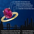 thumbnail image 2 of Gem Stone King 14K Two Tone Gold Red Created Ruby and Lab Grown Diamond Engagement Ring for Women | 5.16 Cttw | Oval 12X10MM | Gemstone July Birthstone | Size 7, 2 of 6