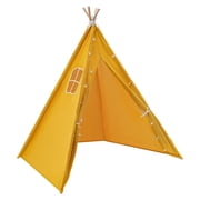 ToppiJoy Foldable Teepee Tent, Play Tent for Kid, Kids Teepee Tent with Window and String of Lights, Indoor Teepee Tent Set (Yellow)