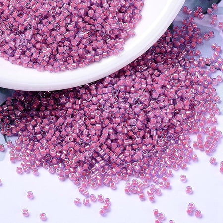 100gs MIYUKI Delica Beads Cylinder Japanese Seed Beads 11/0 (DB2048) Luminous Pink Taffy 1.3x1.6mm Hole: 0.8mm about 20000pcs/bag 100g/bag