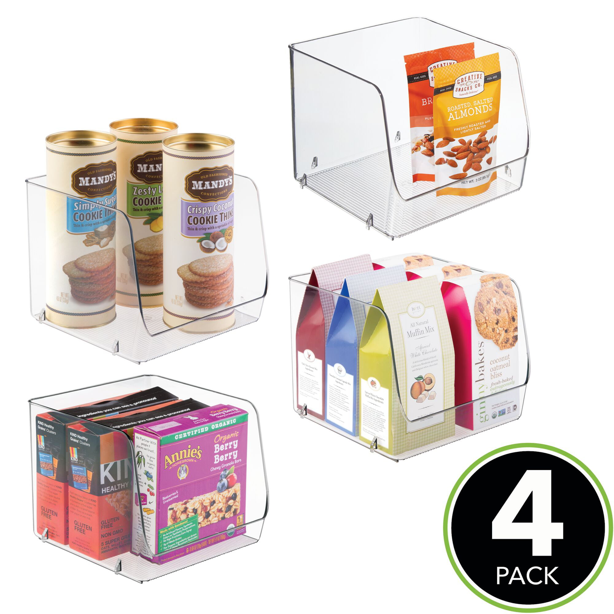 mDesign Plastic Kitchen Food Storage Organizer Bin, 4 Piece Set - Clear, 4  - Fry's Food Stores