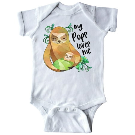 

Inktastic My Pops Loves Me- Cute Sloth and Baby Gift Baby Boy or Baby Girl Bodysuit