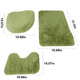 thumbnail image 3 of dwsnxt 3-Piece Bathroom Rug Set, Soft Plush Velvet Fleece with Memory Foam, Non-Slip Backing, Machine Washable, Quick Drying, Modern Black Design for Toilet, Shower Room, and Bath Mats Green, 3 of 8
