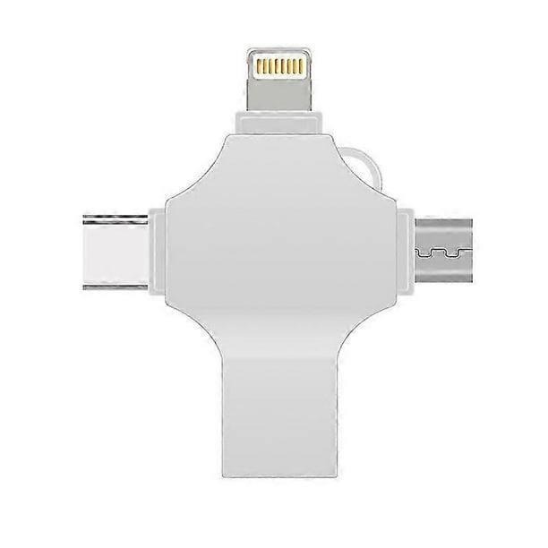 4 In 1 Metal Cross Mobile Phone Usb Flash Drive Fit Universal Apple Huawei Type Android Computer Usb Flash Drive (8gb)
