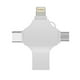 thumbnail image 1 of 4 In 1 Metal Cross Mobile Phone Usb Flash Drive Fit Universal Apple Huawei Type Android Computer Usb Flash Drive (8gb), 1 of 5