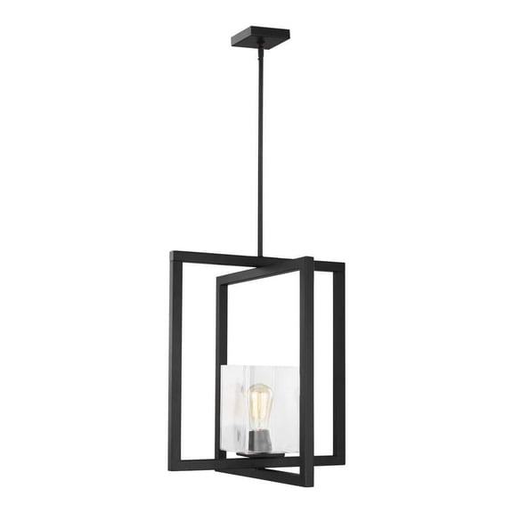 Open Box 5141501-112-Generation Lighting-Sea Gull Lighting-Mitte-1 Light Pendant-Midnight Black Finish-Incandescent Lamping Type