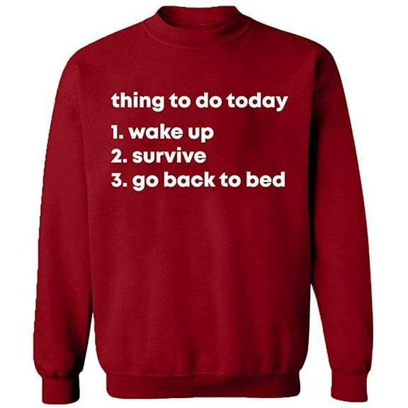 Unisex Crewneck Sweatshirt, Thing To Do Today Wake Up, Custom Sweater, Slim Fit, Long Sleeve Sweater - Antiquee Cherry Small