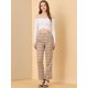 thumbnail image 3 of Pantalones a cuadros casuales Allegra K para mujer con bolsillos pierna recta color Marrón caqui claro XL, 3 of 6