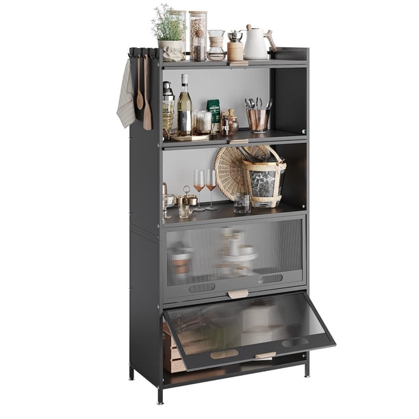 Alacenas para Cocina, Alacena de Almacenamiento de 5 Niveles, Muebles para Cocina con Ruedas, Alacenas para Despensa con Puerta, Cocina Integral,