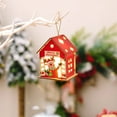 thumbnail image 5 of PuSpu Christmas Cabin Ornament 3D LED Wooden Pendant 9x7.5x6 cm Multicolor 1Pcs Hanging Home Tree Fireplace Window Holiday Ambiance Decor Light, 5 of 6