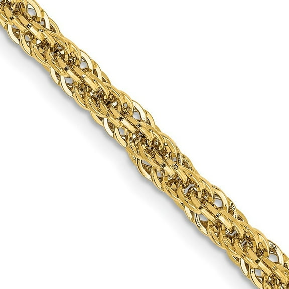 14k Yellow Gold Lobster Claw Closure Sparkle Cut Hollow Chain Necklace 18 Inch Measures 3.3mm Wide - Chain Necklace for