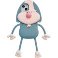 thumbnail image 1 of HAHDAXIA Kawaii Phone Cases Apply to iPhone 12 Pro Max,Cute Cartoon Bucktooth Rabbit Blue Phone Case Unique Fun Cover Case 3D iPhone 12 Pro Max Case Soft Silicone Shockproof Cover for Women G, 1 of 7