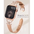 thumbnail image 3 of TOYOUTHS Leather Band Compatible with Apple Watch Band 38/40/41/42/44/45/49mm Ultra 2 Women Dressy Slim Thin Strap with D-Shaped Diamond Metal Buckle Bracelet for iWatch SE Series 9 8 7 6 5 4 3 2 1, 3 of 7