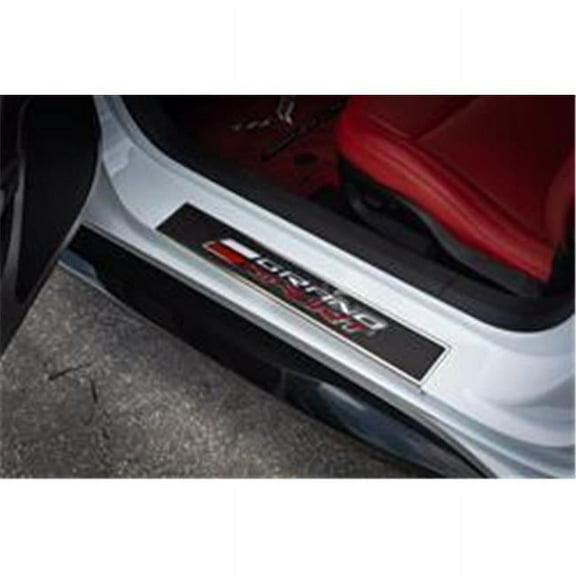 American Car ACC-51025 Illuminated Polished & Carbon Fiber Door Sills with Grand Sport Logo for 2017-2019 Chevy Corvette