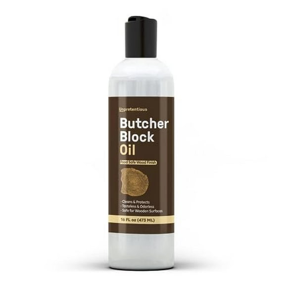 Unpretentious Butcher Block Oil, 16 fl oz, Safe for Butcher Blocks, Cutting Boards, Countertops & Wood Utensils
