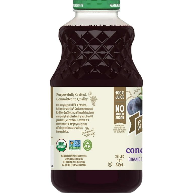 R.W. Knudsen Family Organic Just Concord Grape Juice, 32-Fluid