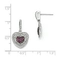 thumbnail image 2 of Sterling Silver & CZ Brilliant Embers Heart Dangle Post Earrings, 2 of 2