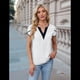thumbnail image 5 of Camisetas de Corta con Cuello en V para Mujer, Blancas, Talla L, 5 of 8