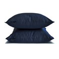 thumbnail image 3 of The HomeCentric Decorative Plain Pillow Cover Navy Blue Pack of 2, 14"x14" (35x35 cm) Throw Pillow Cases, Art Silk Plain & Solid Throw Cushion Covers For Couch, Solid Modern Style - Navy Blue Luxury, 3 of 7