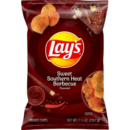 Lay's Potato Chips Sweet Southern Heat Barbecue Flavored 7.75 Ounce