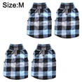 thumbnail image 2 of Ropa para mascotas de 4 piezas de forro polar con botón de tracción, cómoda y cálida camisa a cuadros de forro polar, 2 of 6