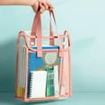 thumbnail image 3 of Tarmeek Transparent PVC Tote Bag Double-Layer Clear Book Bag See-Through Handbag Waterproof Reinforced for Daily Commuting Travel Shopping 13.7x10.31x3.54in, 3 of 9