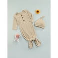 thumbnail image 3 of Diconna Baby Ribbed Solid Sleeping Bag Long Sleeve Buttoned Round Collar, 3 of 8