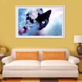 thumbnail image 3 of 5D bricolaje redondo taladro diamante pintura gato negro punto de cruz bordado artesanal Likrtyny decoración de arte, 3 of 9