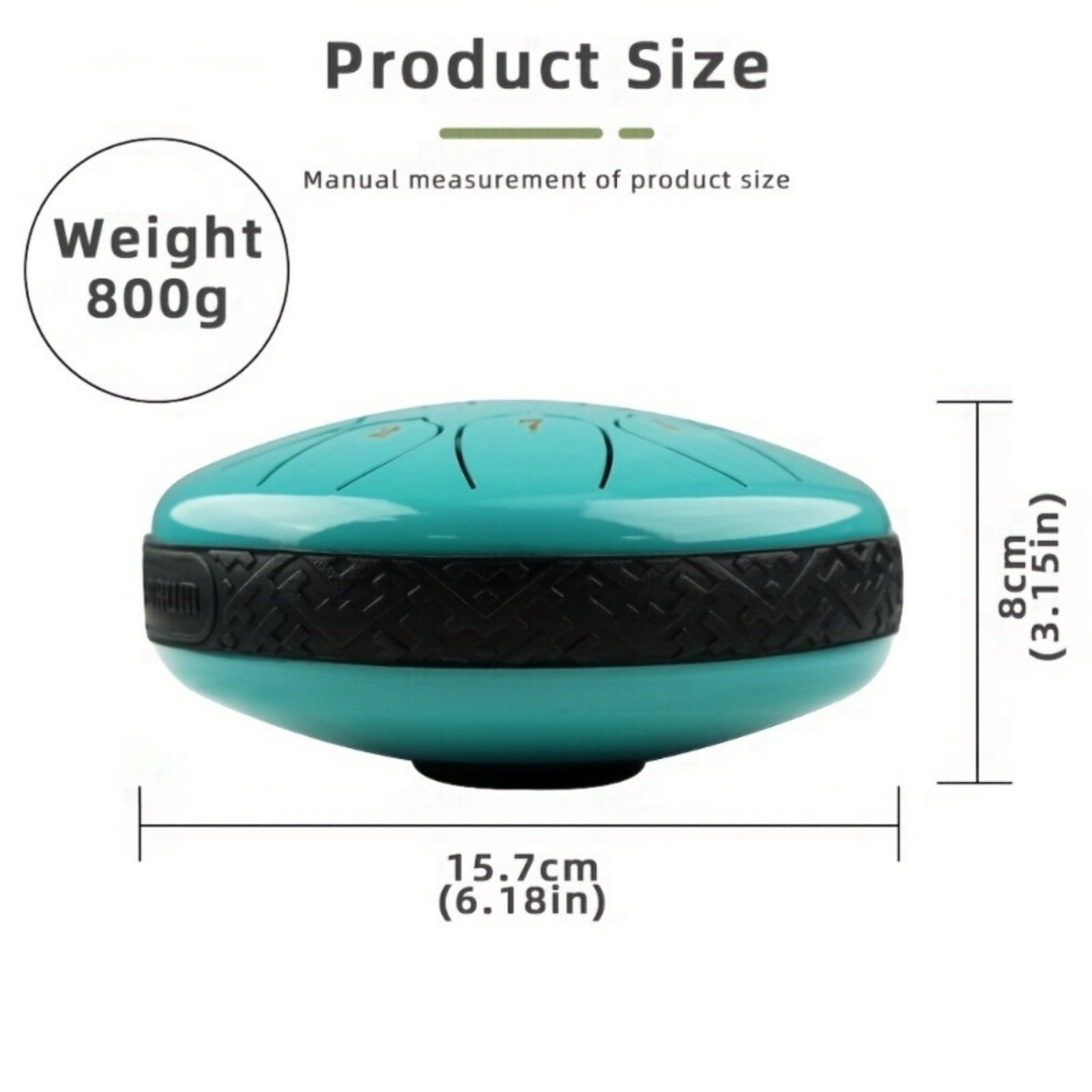 Charefin Steel Tongue Drum 6in 11-Note D Major Ethereal Outdoor Rain Drum Healing Percussion Instrument with Storage Bag, Drumsticks, Music Book, Closing Ceremony Meditation Yoga Gift