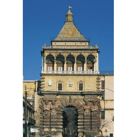 Low Angle View of a City Gate, Porta Nuova, Palermo, Sicily Region, Italy Print Wall